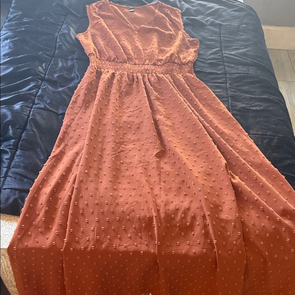 SHEIN Terracotta Sleeveless Maxi Dress